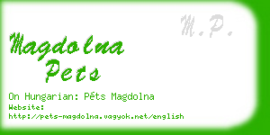 magdolna pets business card